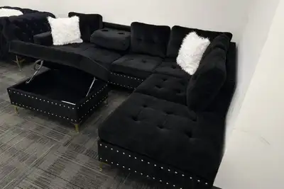 VELVET SECTIONAL SOFA, View more