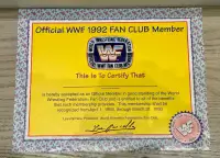 1990s WWF Fan Club Member certificates WWE