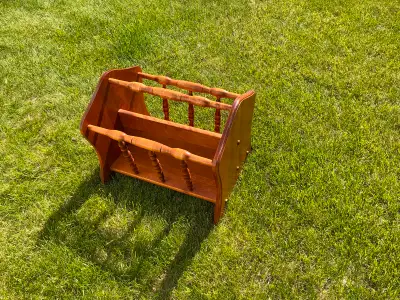 Heavy wood large book or Magazine rack, View more