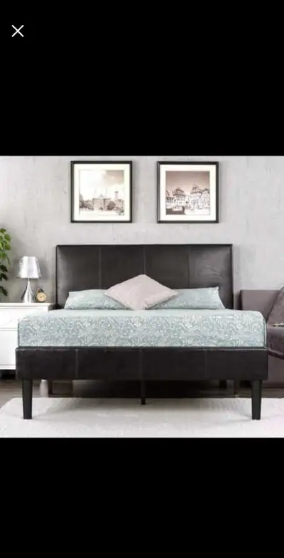 Zinus Faux Leather Classic Platform Bed Frame with Steel, View more