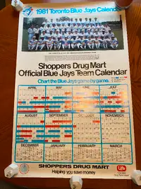 Vintage 1981 Toronto Blue Jays Poster Calendar