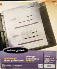 Wilson Jones Lightweight Page Protectors - 2 boxes of 100 each