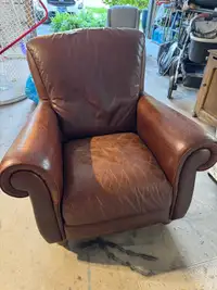 Brown leather comfy chair 