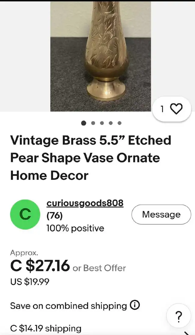 Brass Vase in Home Décor & Accents in Calgary - Image 4