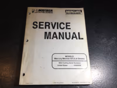 Mercury & Mariner 8 & 9.9 HP 4-Stroke Outboards Factory Service Manual 90-827857R1 11/96. Published...