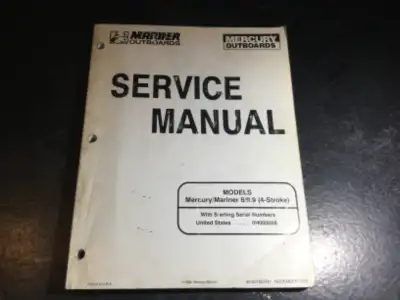 Mercury & Mariner 8 & 9.9 HP 4-Stroke Outboards Factory Service Manual 90-827857R1 11/96. Published...