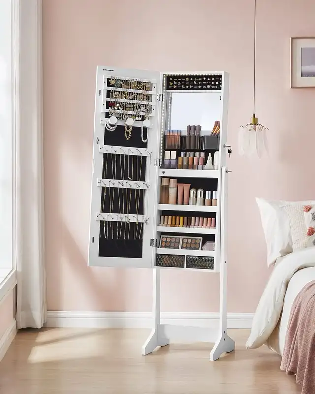 Mirror Jewelry Cabinet Standing Armoire Organizer, Jewelry Stora in Storage & Organization in Markham / York Region - Image 10