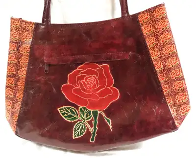 Floral Genuine Leather, Red Rose, Womens Bag, View more
