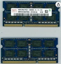 Hynix 4GB PC3-10600 DDR3 1333MHz 204-Pin SoDimm - matching pair