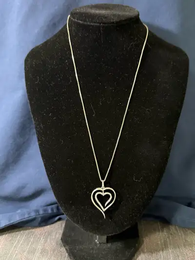 925 Silver Heart Pendant Necklace, View more