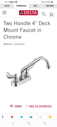 Delta heavy-duty bathroom sink Faucet.  Polished Chrome.  New.