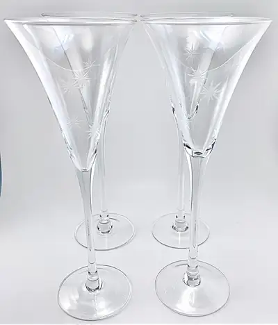 set 4 Waterford Marquis star flute glasses, View more