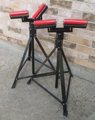 Pair Adjustable Tool Horses Saw Horses with Rubber Rolling Top, View more