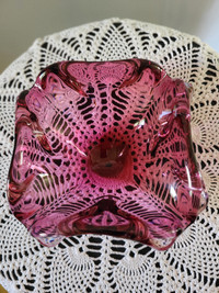 Genuine Venetian Cranberry Glass Bowl