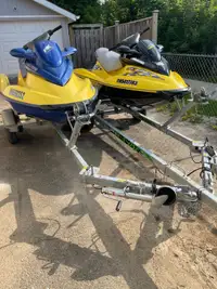 Pair of 2002 Seadoo RX DI with TW n ONE trailer