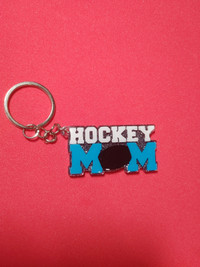 Handmade Hockey Mom keychain