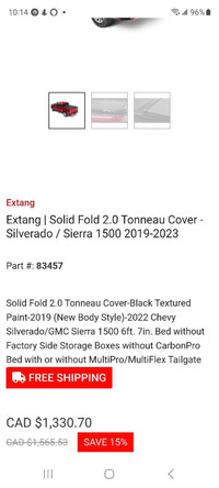 Extang 2.0 solid fold cover gmc 1500