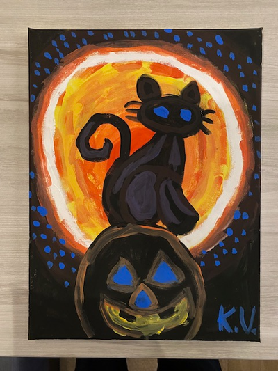 "Harvest Moon Witchcraft" - Acrylic Painting on Canvas, View more