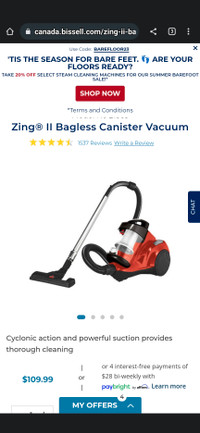 Brissell bagless canister vacuum