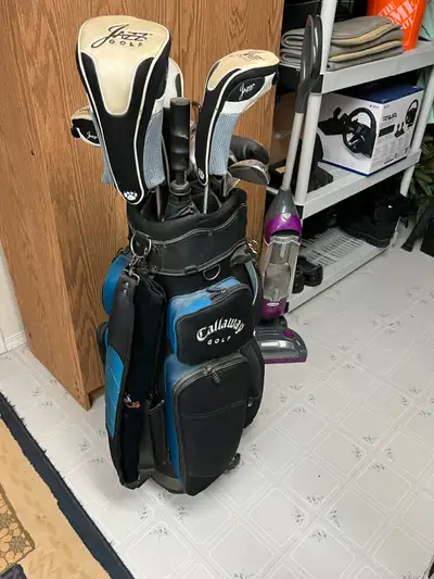 Mens golf clubs and bag., View more