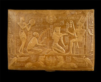 Vintage Egyptian Pharaohs Leather Jewellery Box. 