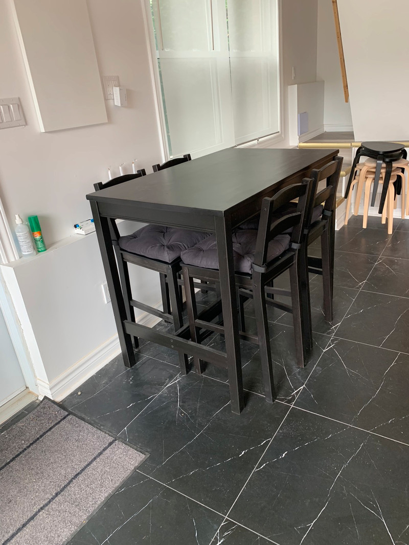 Bar table and stools set (4) in black from IKEA (NORDVIKEN) Dining