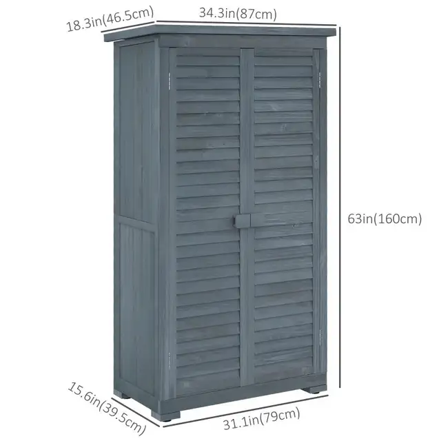 Wooden Tool Storage Shed, 3-Tier Shelves, Asphalt Roof, in Outdoor Tools & Storage in Markham / York Region - Image 3
