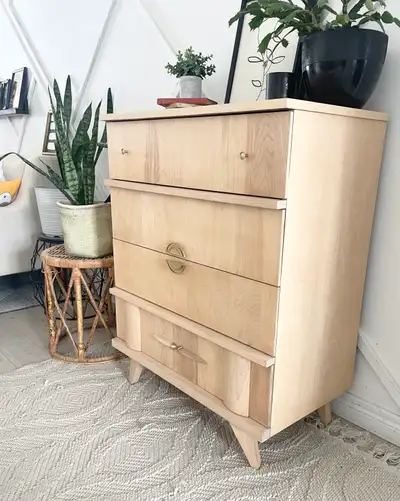 refinished tall mcm dresser , View more