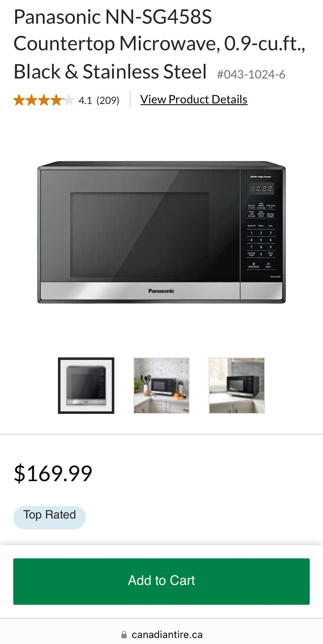 panasonic microwave nn sg458s