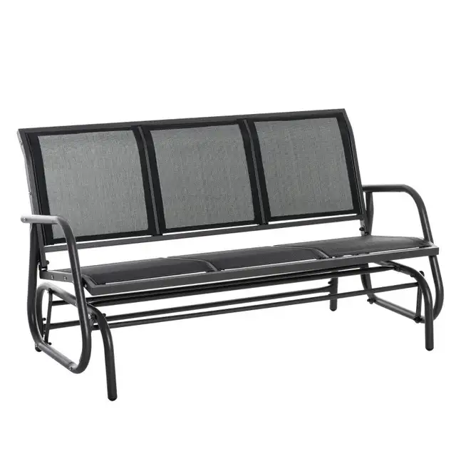 3-Seat Outdoor Glider Chair, Patio Rocking Chair, Steel Frame, in Chairs & Recliners in Markham / York Region - Image 3
