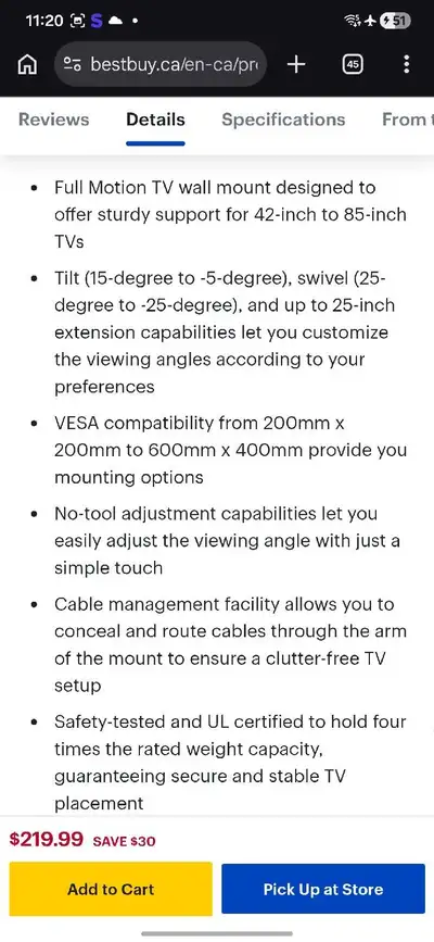 Full motion heavy duty rotatable wall mount , View more