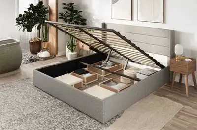 Queen size bed frame with mattress For sale..!!!, View more