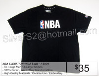NBA Elevation NBA Logo TShirt Large Men XL Wmn WORN 100% Cotton