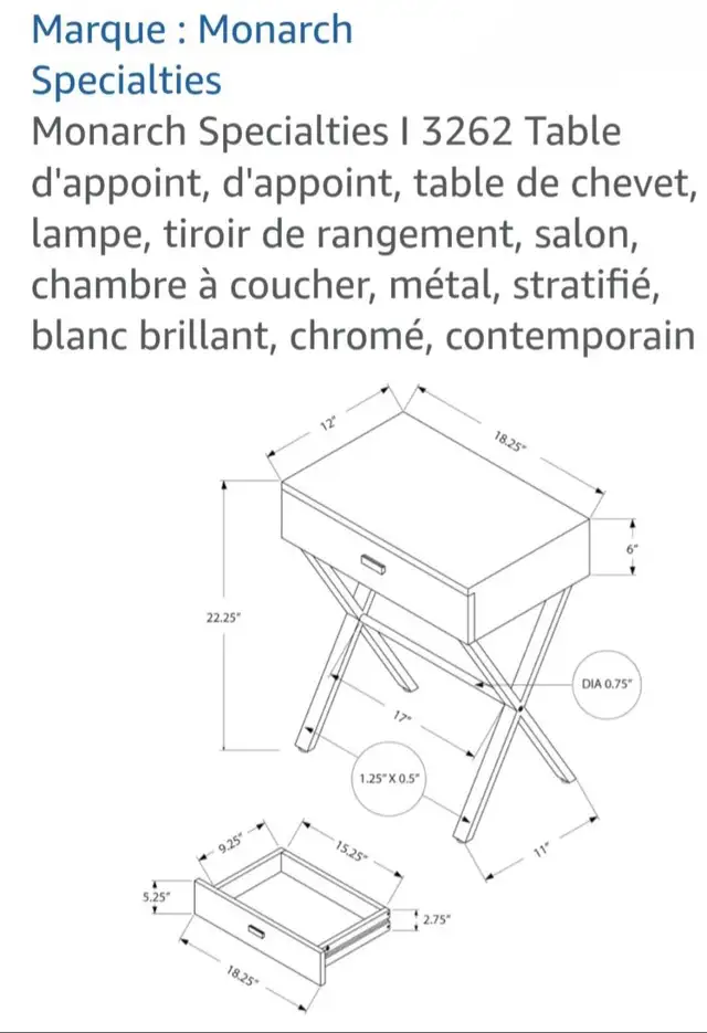 table d'appoint ou de chevet  in Other Tables in Laurentides - Image 3
