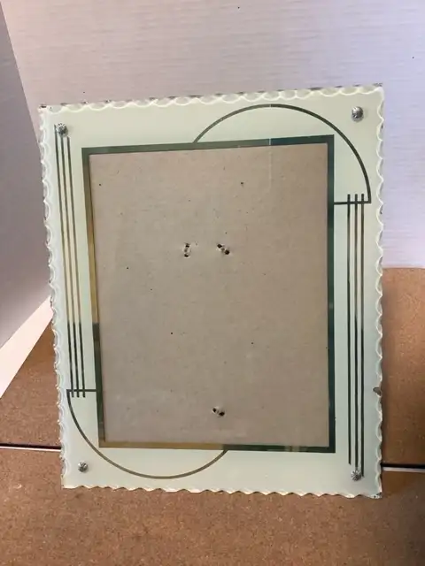 Antique Art Deco Glass Photo Frame62863272147330123
