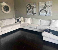 Custom High End sectional - barely used. Grey and white 