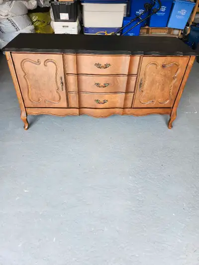 This is a gorgeous sideboard antique buffet that has been primed and triple painted on the top surfa...
