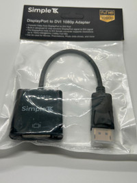 Simple TK DisplayPort to DVI 1080p Adapter - New
