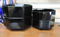Set of 4 Arcoroc Black Glass Octime Serving Bowls
