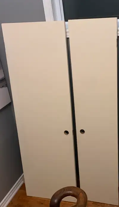 Two interior doors for sale. 20 bucks each. 18 “ x 80” 26” x 80” Both of them are 1 3/8” thick (1.37...