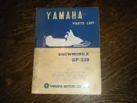 Yamaha GP-338  Snowmobile Parts List Manual