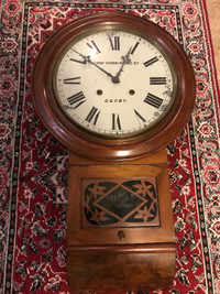 VINTAGE WALL CLOCK DERBY STANDARD AMERICAN SUPERIOR 8 DAY