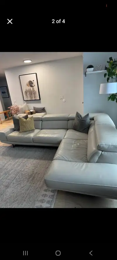 Leather sectional, View more