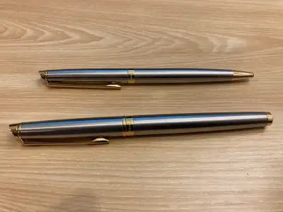 Pen set Waterman Hemisphere (rollerball+ballpoint) Silver/Gold, View more