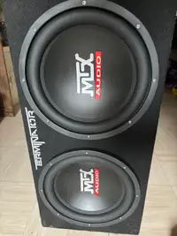 Terminator MTX audio 12 inch speakers, mono black 250 watts amp