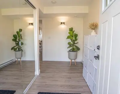 Beautiful 822 sq. ft. 2-bedroom basement suite located in a quiet North BX neighbourhood. Enjoy a pe...