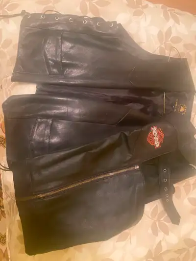 Next To New Harley Chaps and Vest