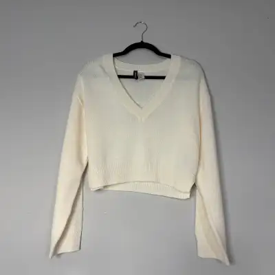 H&M White/Beige Cropped Sweater , View more