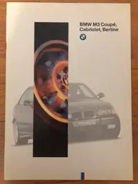 CATALOGUE- PANFLET BMW M3 1995 - COUPE /BERLINE /CONVERTIBLE 80$