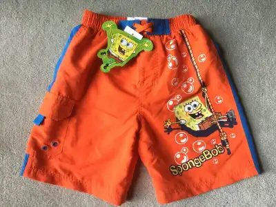 BRAND NEW SPONGEBOB SWIM TRUNKS - Size 4, View more